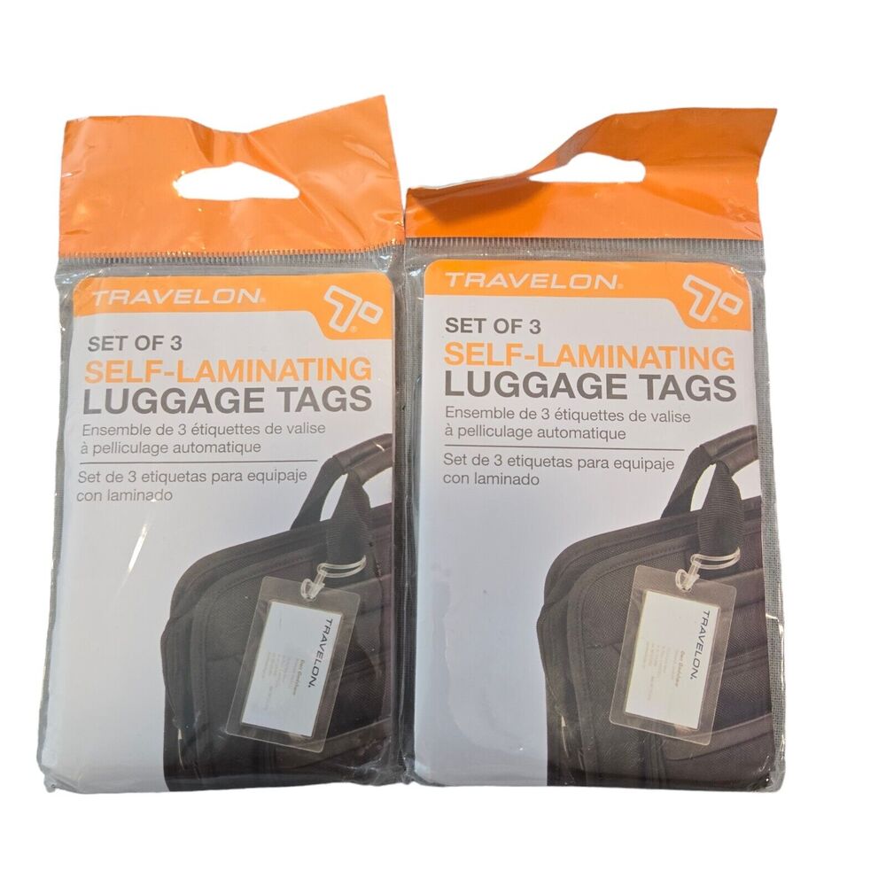 Travelon Self Laminating Luggage Tags With Loops Clear Total 6